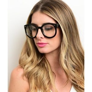 Large Black Frame Clear Glasses